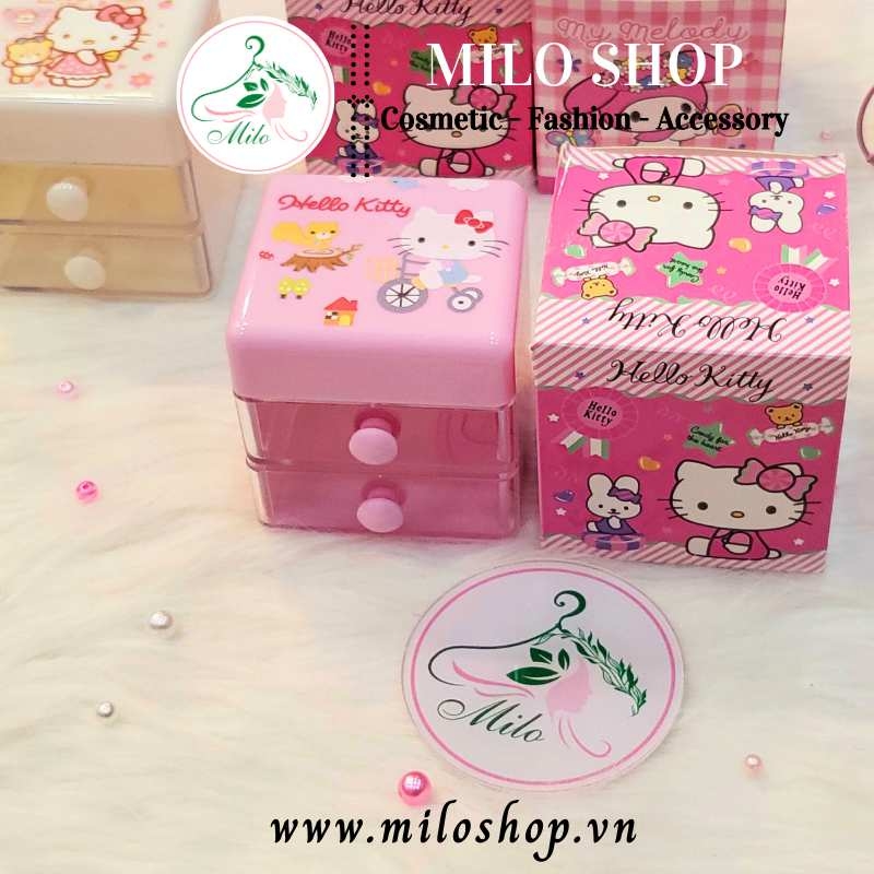 Hộp mini Hello Kitty 2 tầng đa năng đựng trang sức