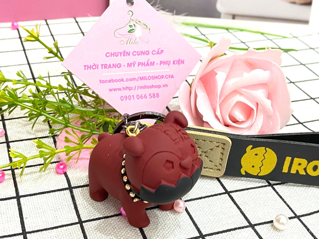 Móc khóa hình cún con cute mix màu