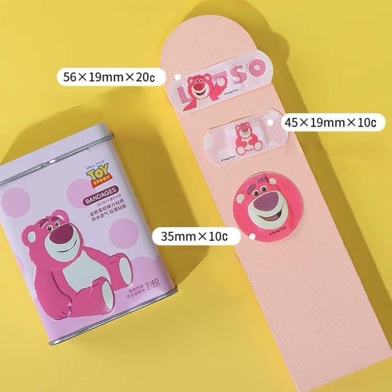 Băng cá nhân gấu dâu Lotso (hộp 40 miếng)