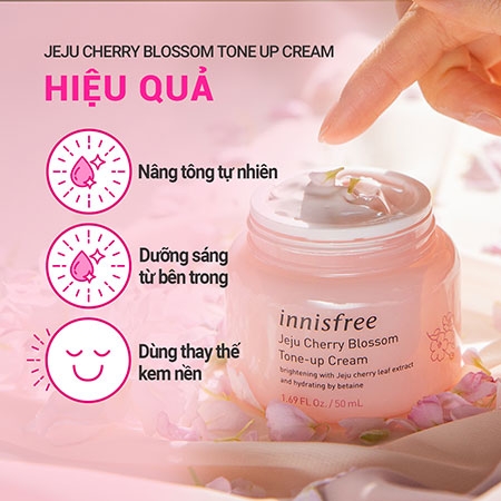 Kem dưỡng trắng da nâng tone Innisfree Jeju Cherry Blossom Tone-Up Cream - 50ml