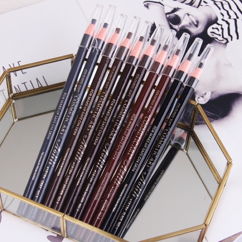 Chì kẻ chân mày và viền mắt dạng xé Coloured Soft Cosmetic Art Aolili (Black 01)