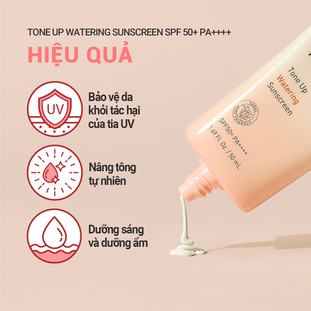 Kem chống nắng Innisfree Tone Up No Sebum Suncreen SPF50+ PA++++ (mẫu mới )- Hồng