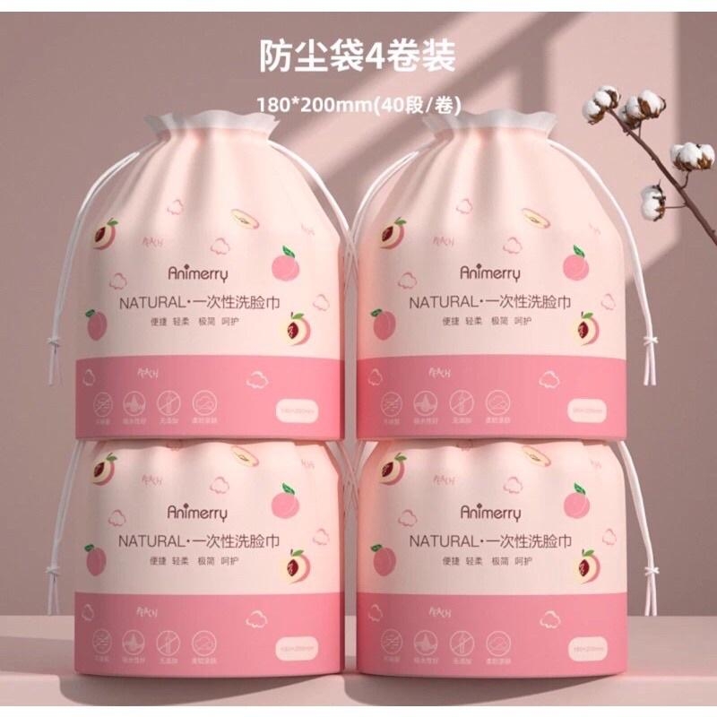Khăn tẩy trang Animerry Natural (hình quả đào)