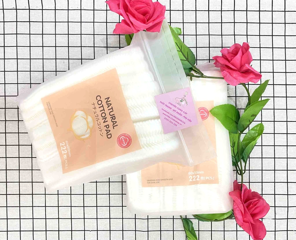 Bông tẩy trang Natural Cotton Pad - 222 miếng