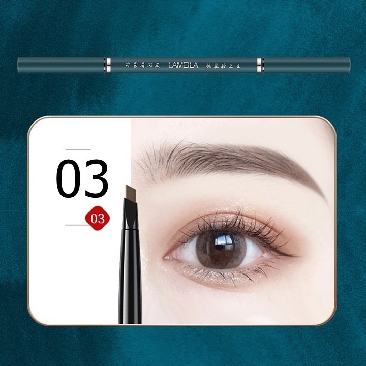 Chì kẻ lông mày Lameila 2 đầu (hộp hình quạt xanh rêu) - 0.1g