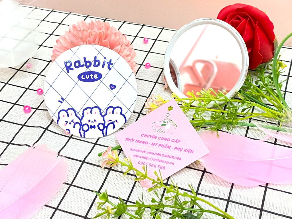 Gương tròn make up mini hình cute