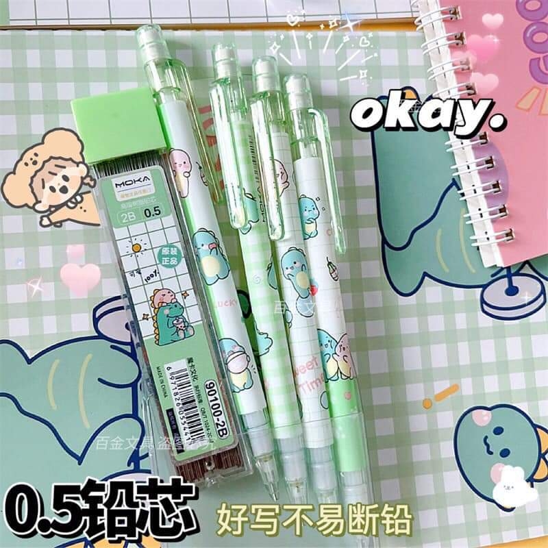 Hộp 4 bút chì bấm kèm 100 ngòi Moka