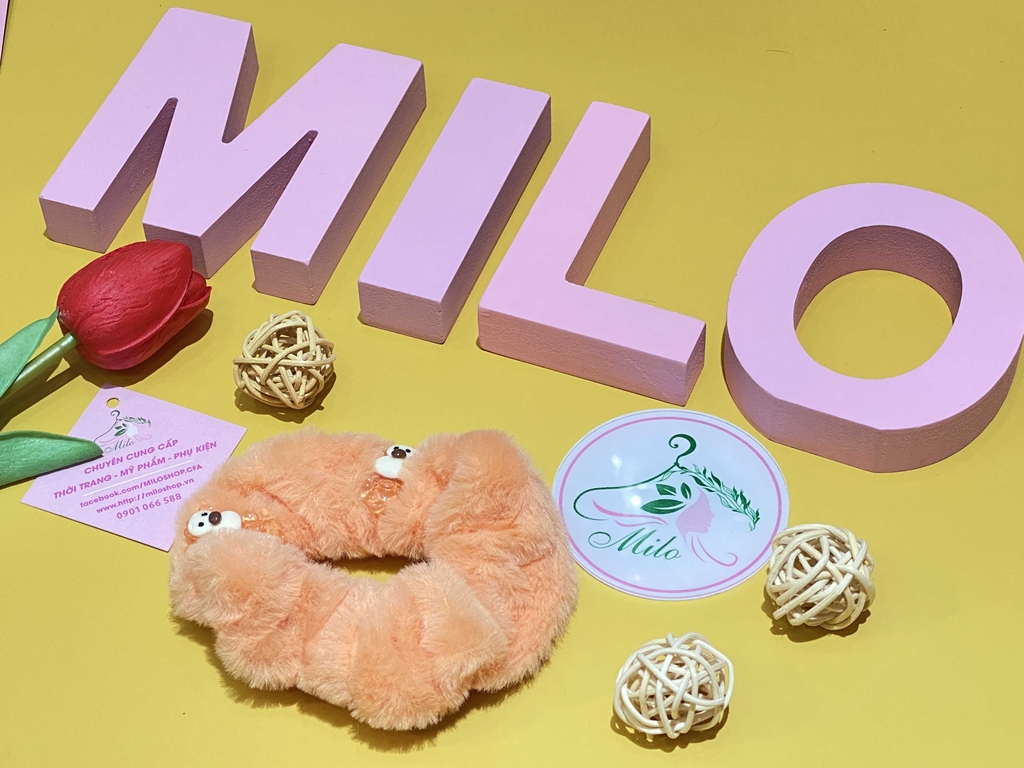 Cột tóc chun lông mix charm cute