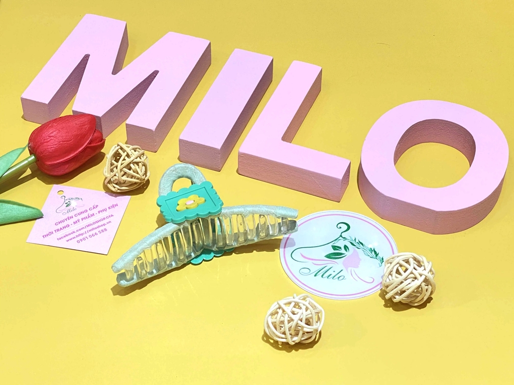 Kẹp tóc quấn vải mix charm cute