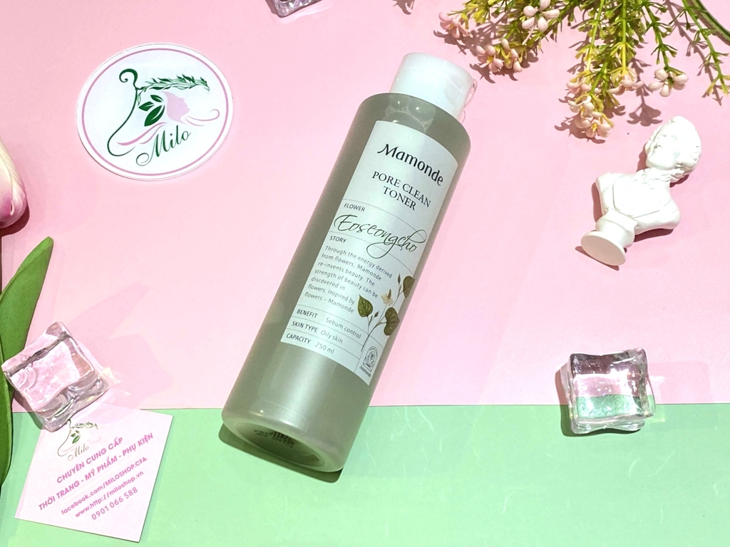 Nước hoa hồng Mamonde Pore Clean Toner làm sạch dầu, ngăn ngừa mụn - 250ml