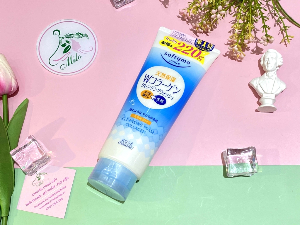 Sữa rửa mặt Kose Softymo Cleansing Foam - 220g (màu xanh)