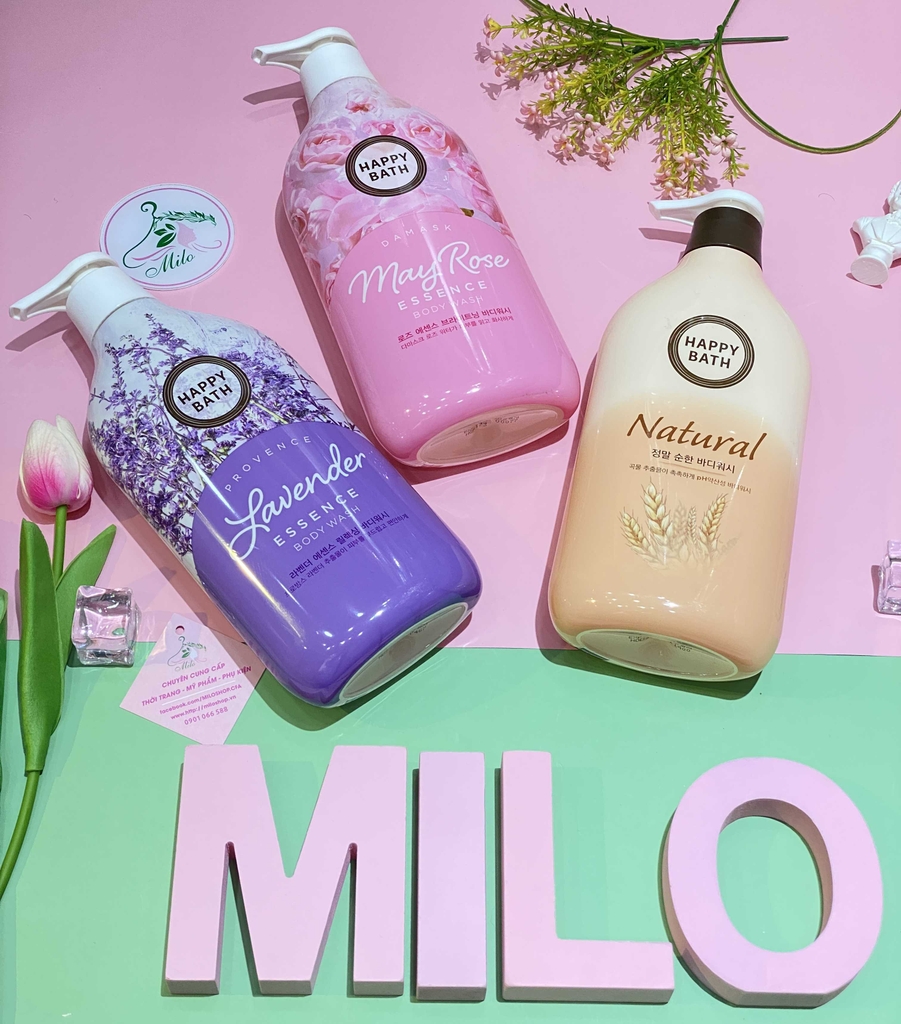 Sữa tắm Happy Bath - Hàn Quốc - 900ml (Hương hoa hồng)