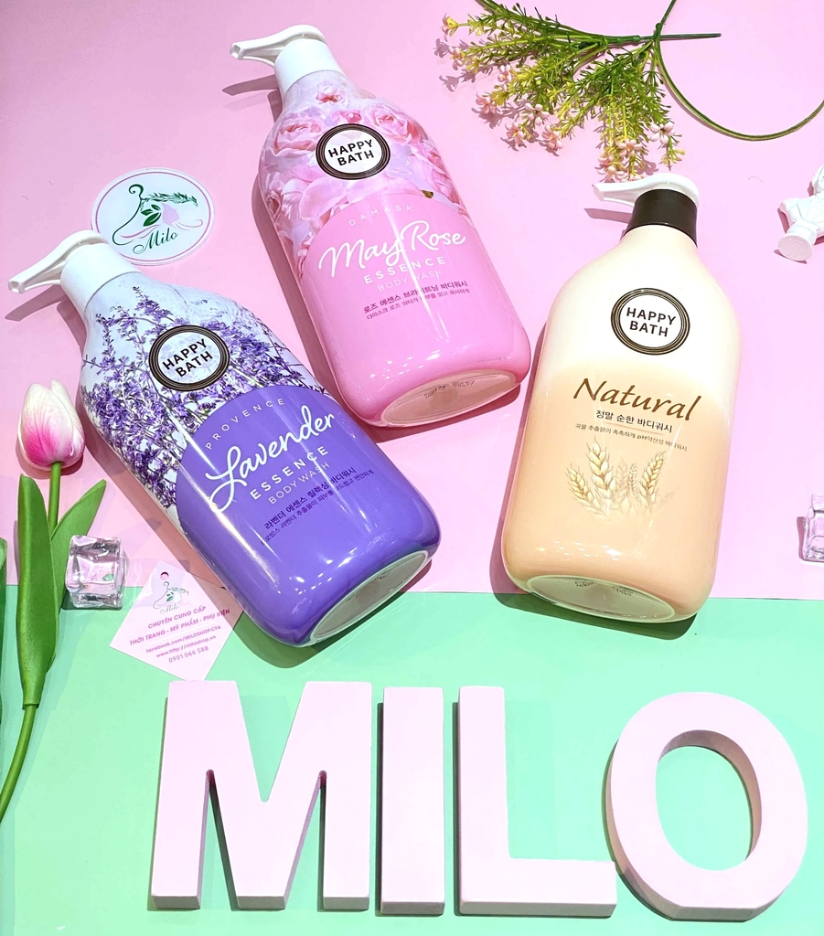Sữa tắm Happy Bath - Hàn Quốc - 900ml (Hương sữa gạo)