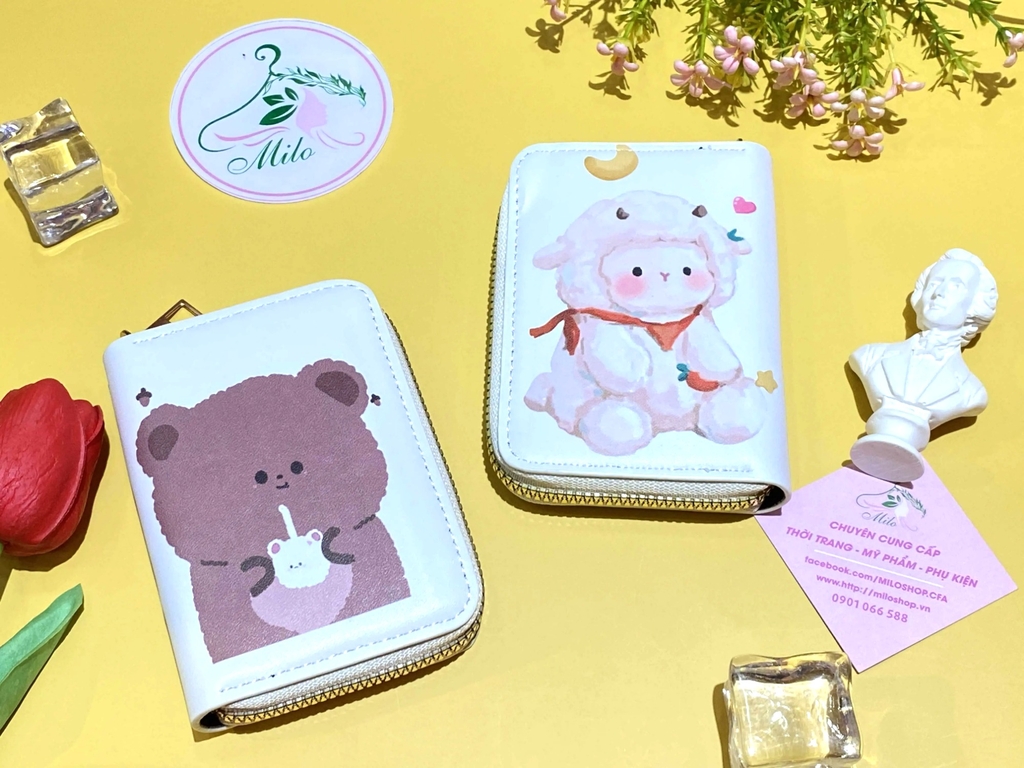 Ví ngắn cầm tay mix hình cute