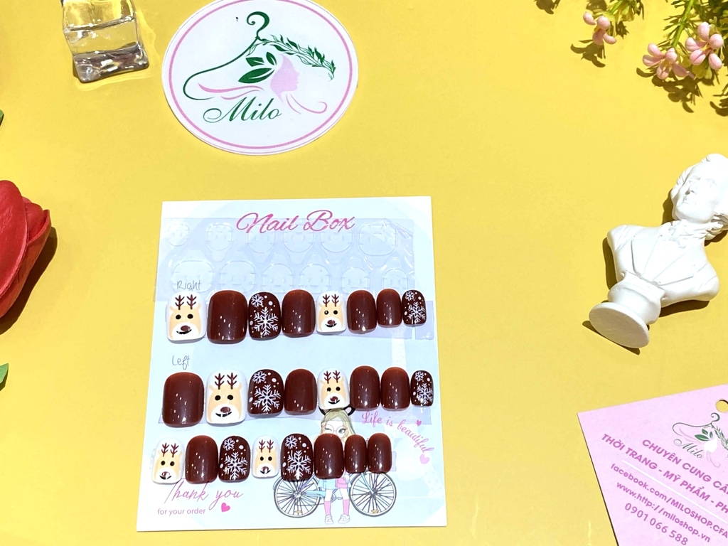 Set 24 móng giả nhiều họa tiết