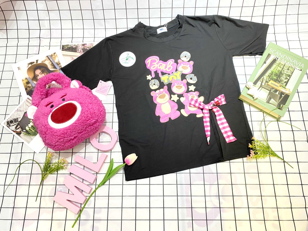 Túi xách lông gấu dâu Lotso siêu cute