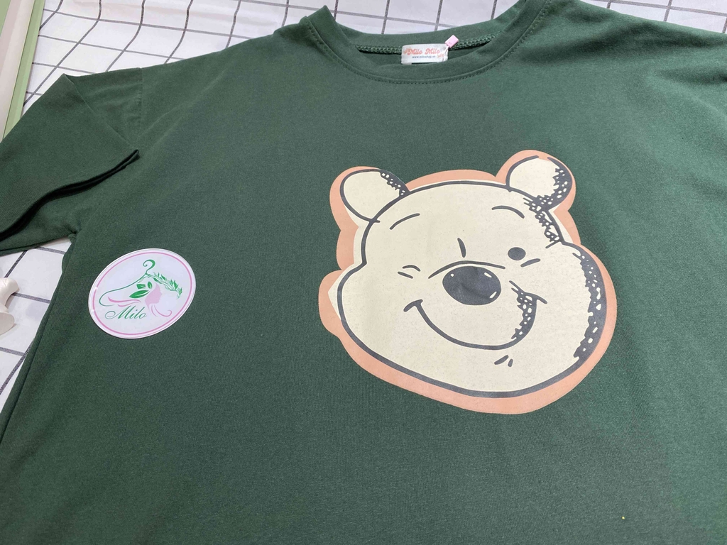 Áo thun cotton hình gấu cute mix màu