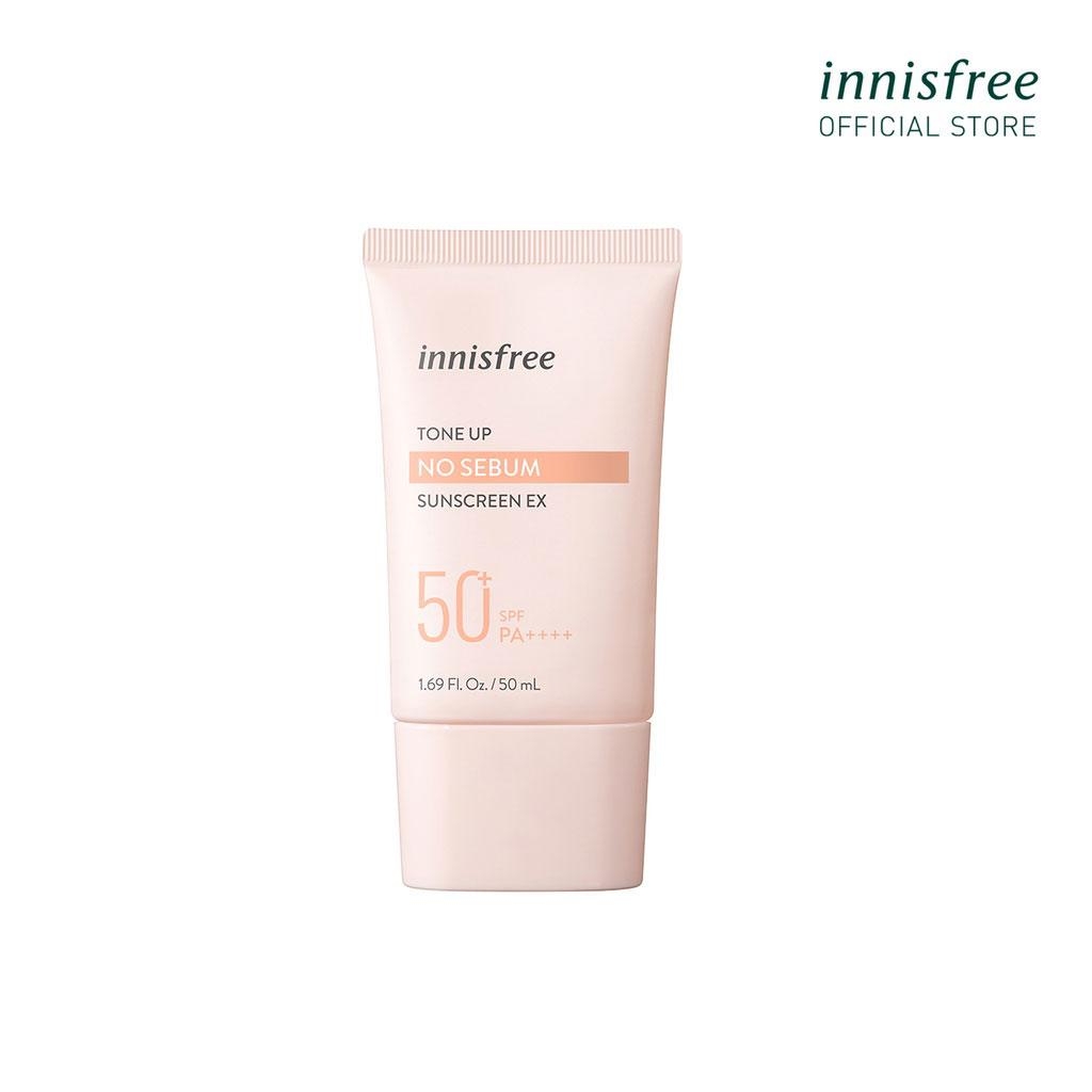 Kem chống nắng Innisfree Tone Up No Sebum Suncreen SPF50+ PA++++ (mẫu mới )- Hồng