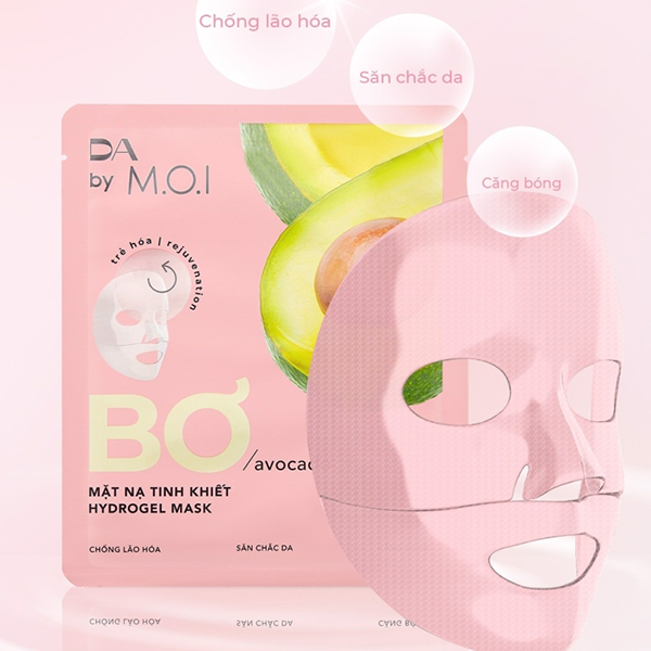 Mặt nạ bơ tinh khiết Hydrogel Da By M.O.I trẻ hóa - 38g (màu hồng)