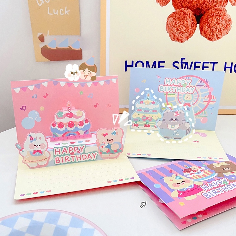 Thiệp sinh nhật 3D hình cute