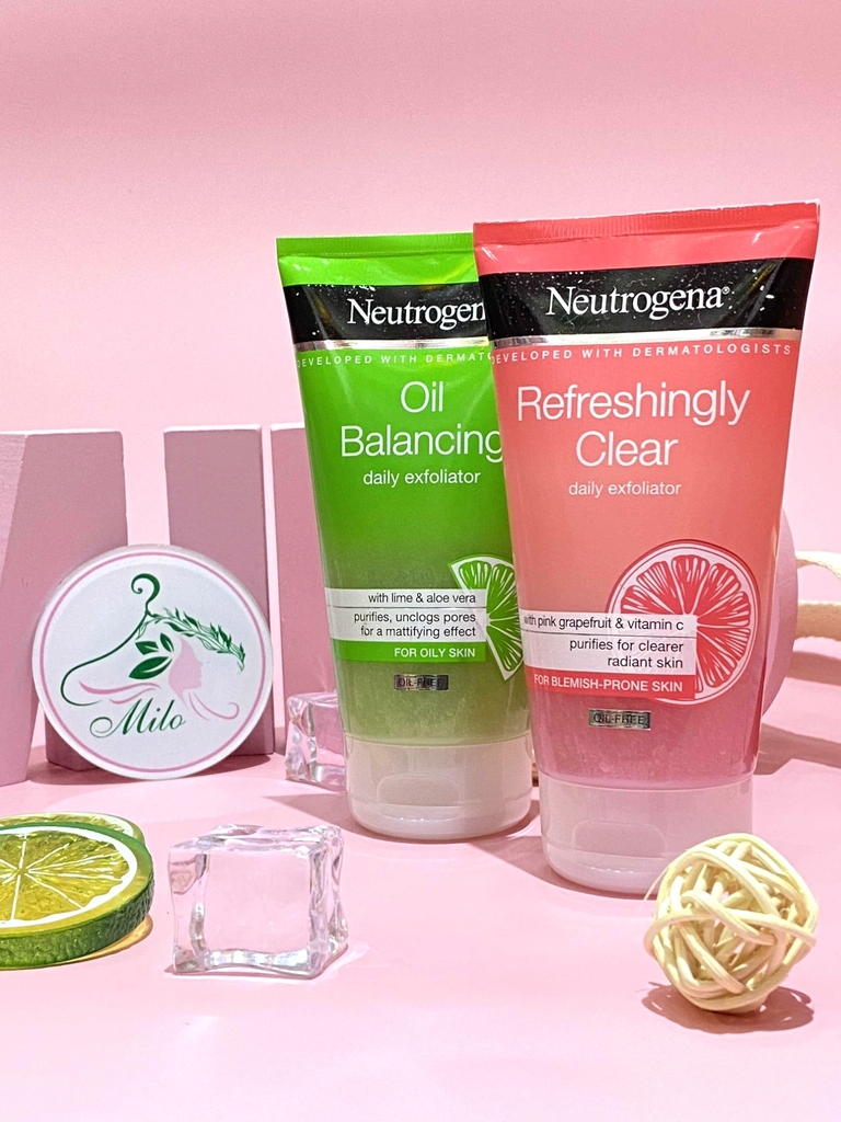 Sữa rửa mặt Neutrogena Oil Balancing Daily Exfoliator - 150ml (Xanh lá)