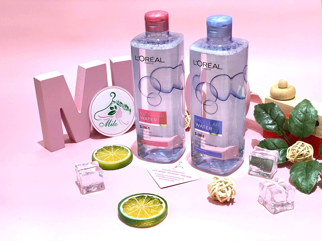 Nước tẩy trang Loreal Micellar Water 3 in 1 Refreshing - 400ml (màu xanh nhạt)