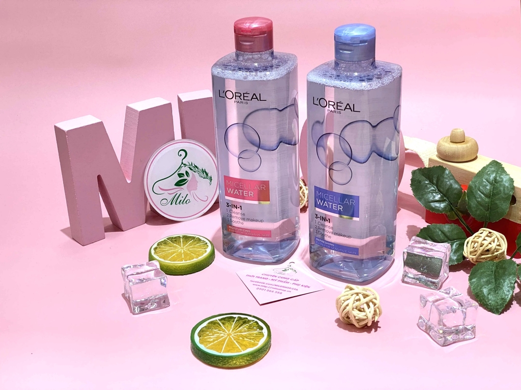 Nước tẩy trang Loreal Micellar Water 3 in 1 Moisturising- 400ml (màu hồng)