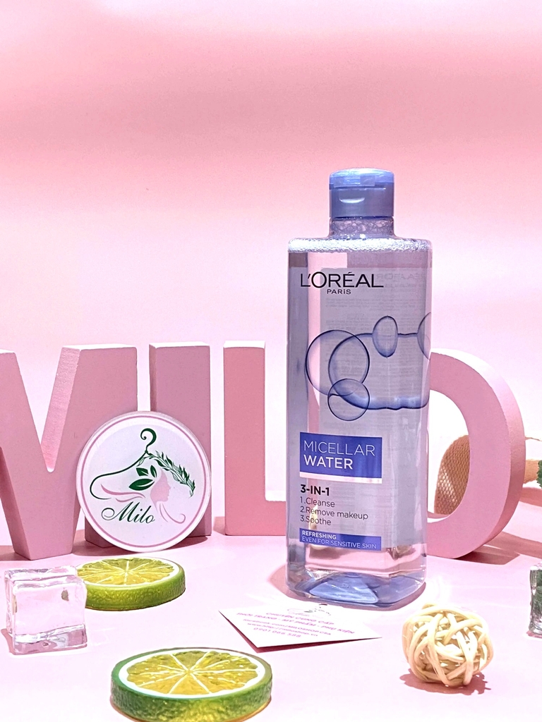 Nước tẩy trang Loreal Micellar Water 3 in 1 Refreshing - 400ml (màu xanh nhạt)