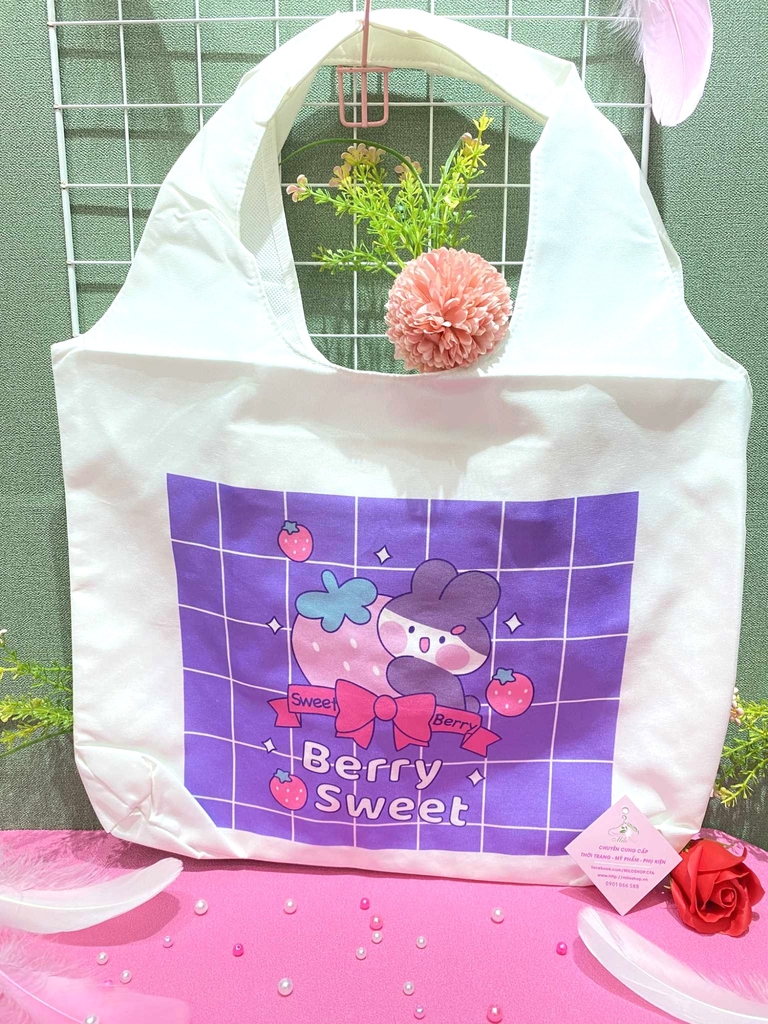 Túi tote vuông form bầu hình cute