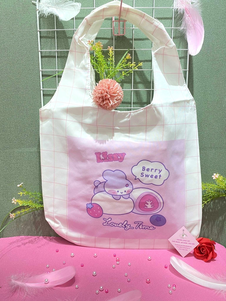 Túi tote vuông form bầu hình cute