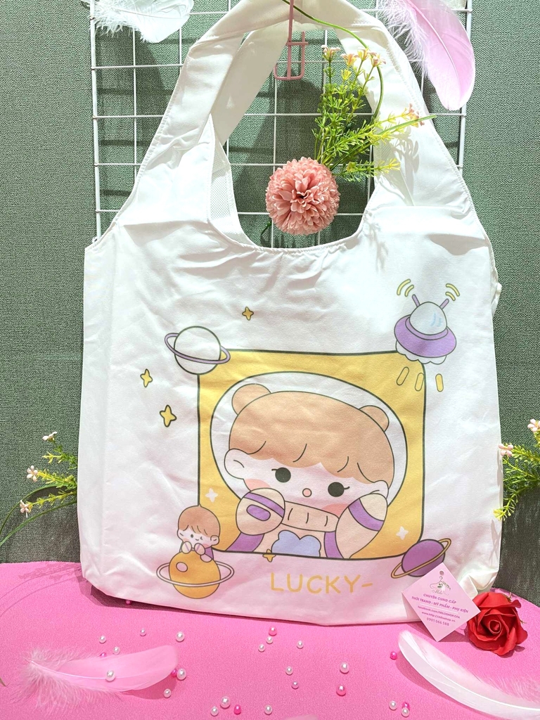 Túi tote vuông form bầu hình cute