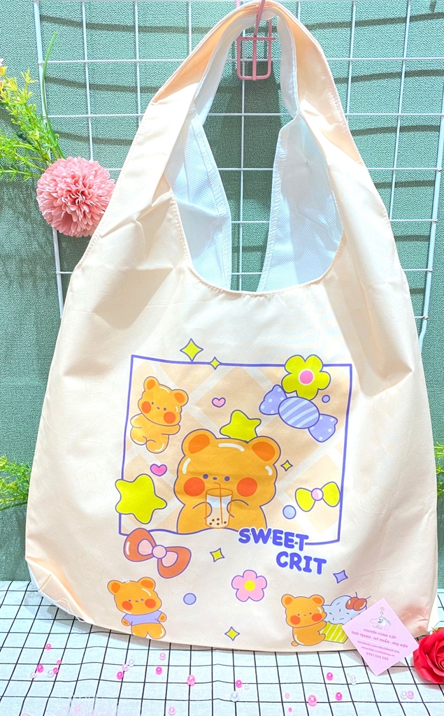 Túi tote vuông form bầu hình cute