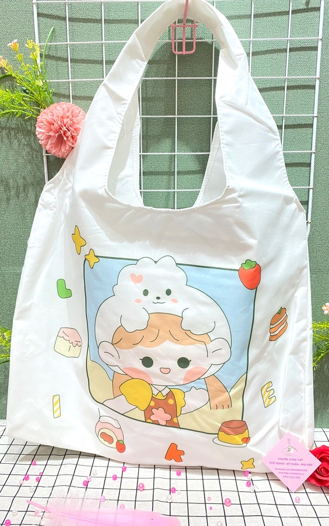 Túi tote vuông form bầu hình cute