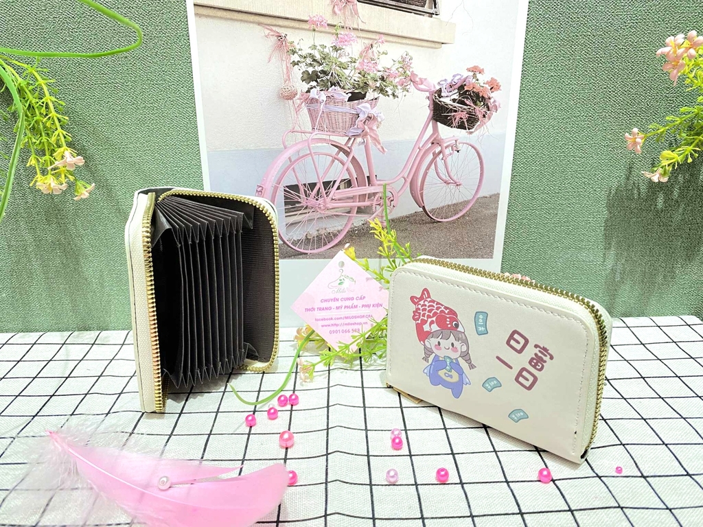 Ví ngắn cầm tay mix hình cute