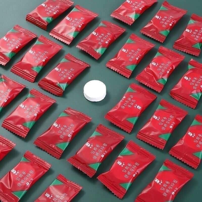 Khăn nén du lịch Hàn Quốc hình viên kẹo (gói 20 viên-màu đỏ)