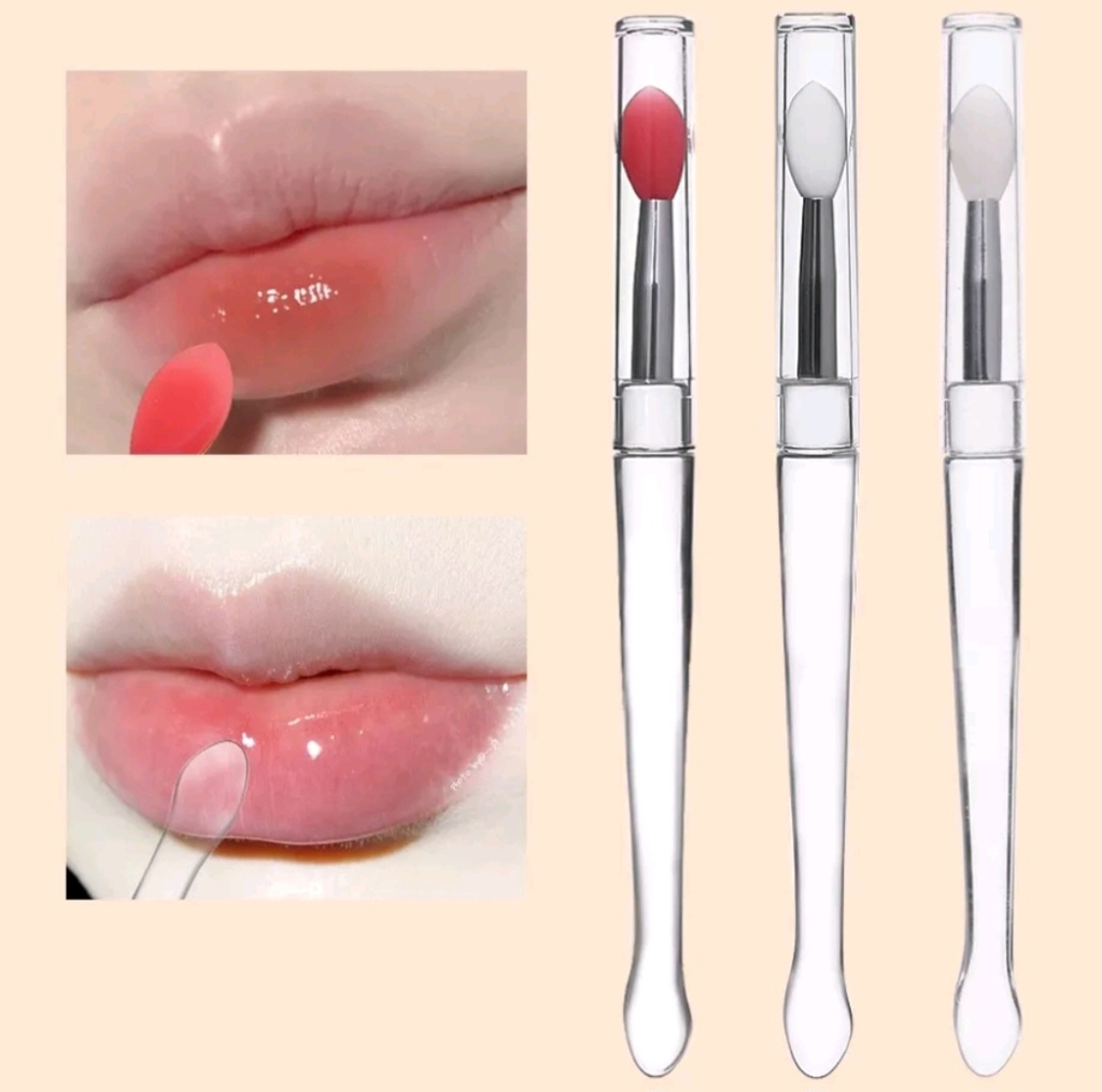 Cọ trang điểm môi, mắt đa năng có nắp đậy chống bụi (hồng)