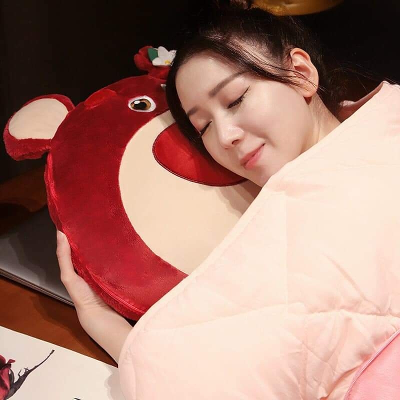 Gối mền 2 in 1 gấu dâu Lotso