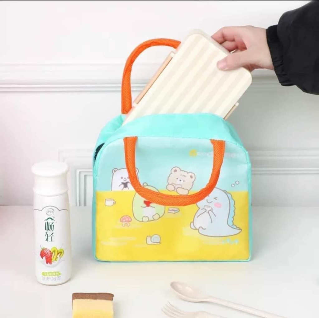 Túi đựng giữ nhiệt chống nước đựng cơm họa tiết hoạt hình cute