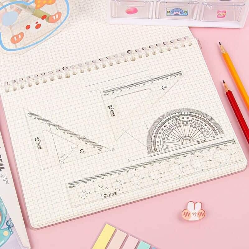 Set bộ 4 thước kẻ hoạt hình cute
