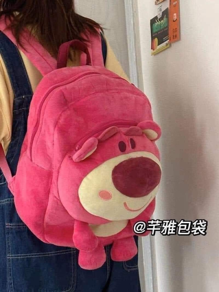 Balo lông mịn gấu dâu Lotso cao cấp (loại to)
