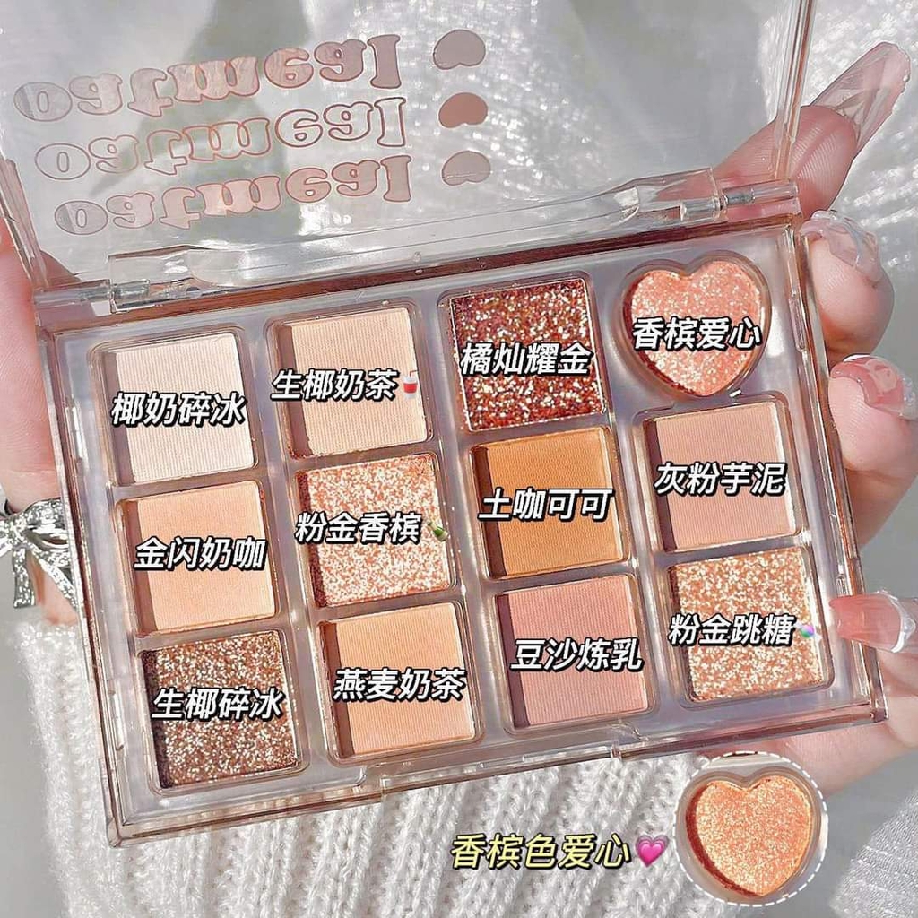 Phấn mắt 12 ô Xiaoyumi Oatmeal