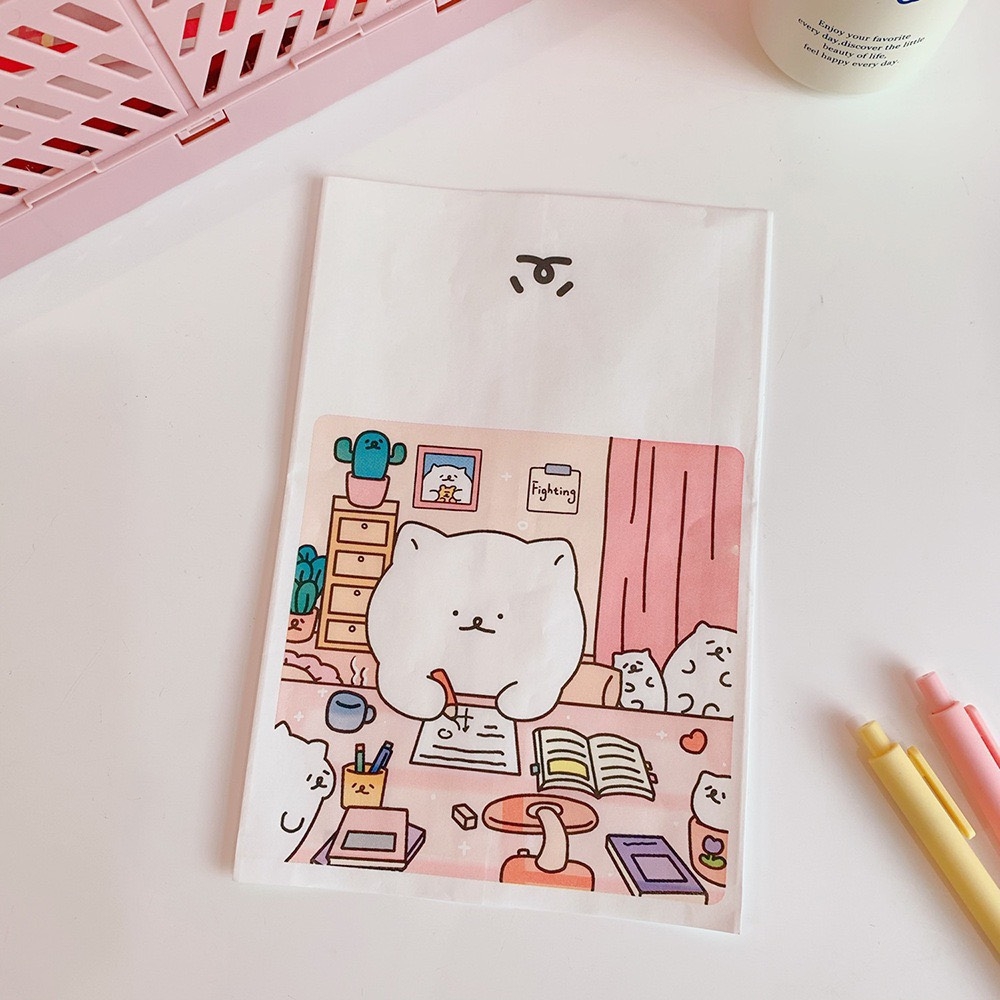 Túi giấy lụa gấu trắng (14.5cm x 21cm)