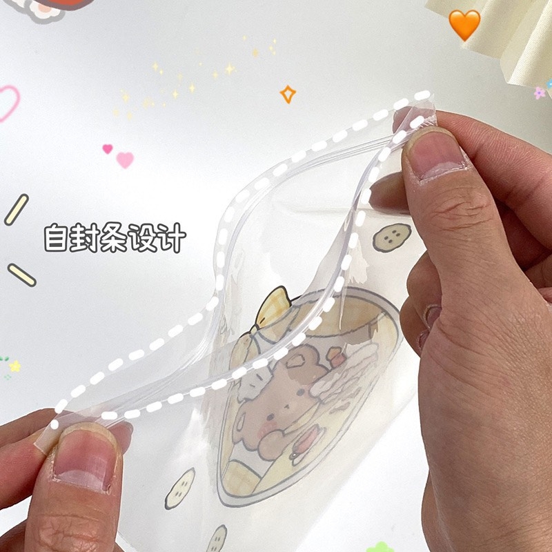 Túi zip dẻo PE bánh kem hoạt hình (15cm x 16cm)