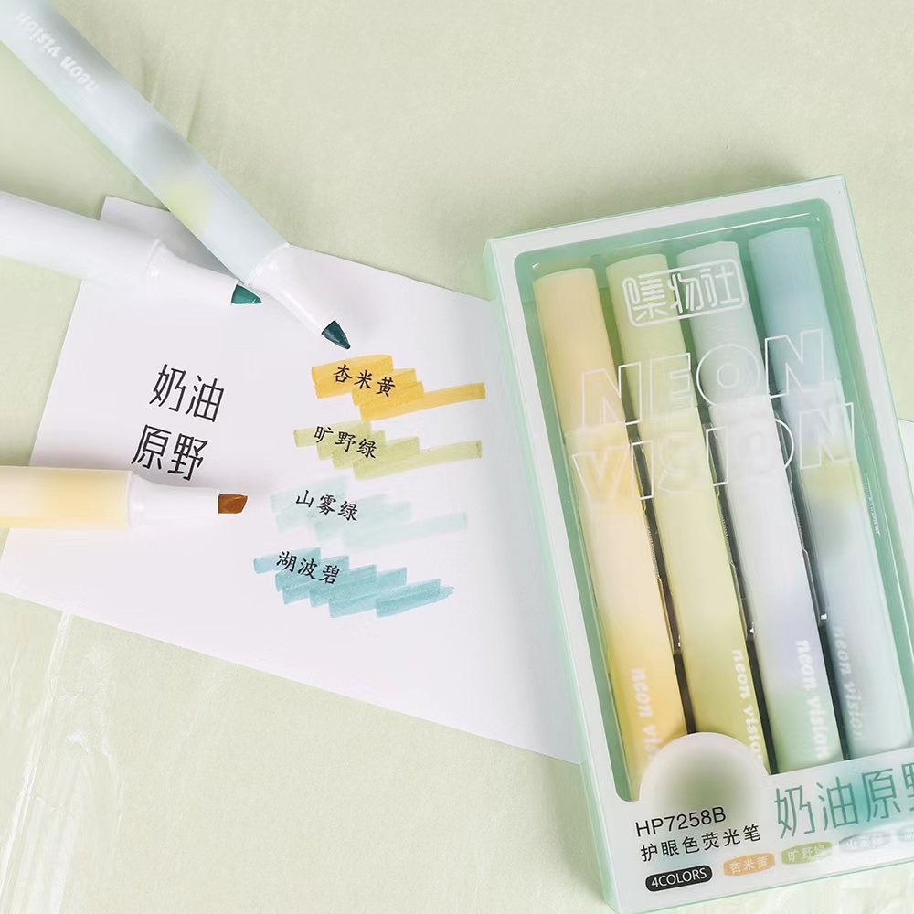 Hộp bút dạ quang Neon Vision 4 màu