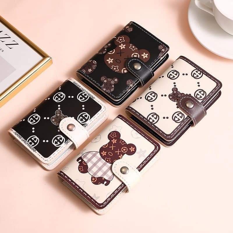 Ví đựng thẻ hình gấu bear nhiều ngăn (20 ngăn)