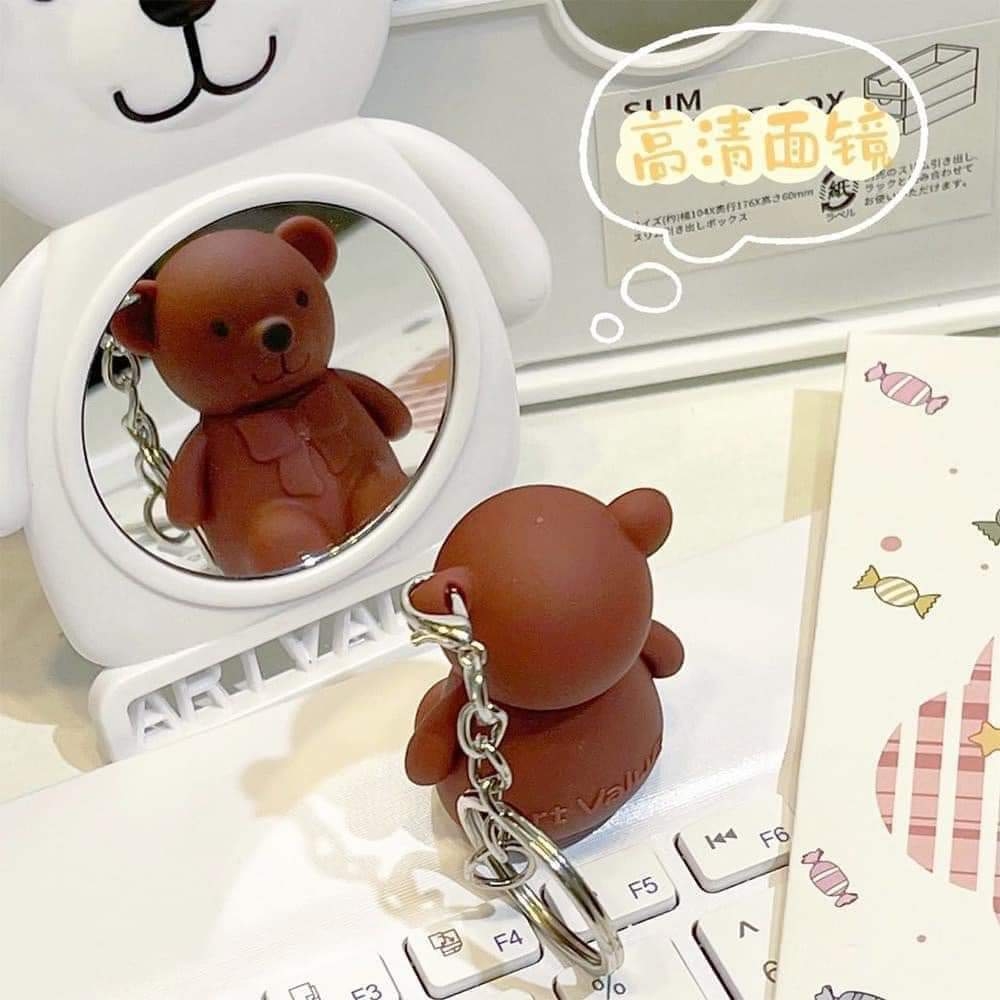 Gương mini Art Value hình gấu Bear màu trắng cute