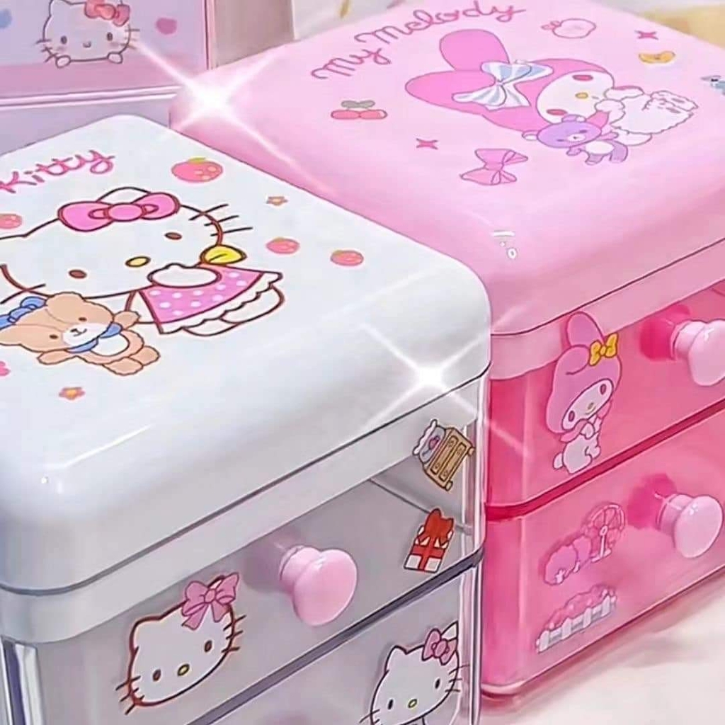 Hộp mini Hello Kitty 2 tầng đa năng đựng trang sức