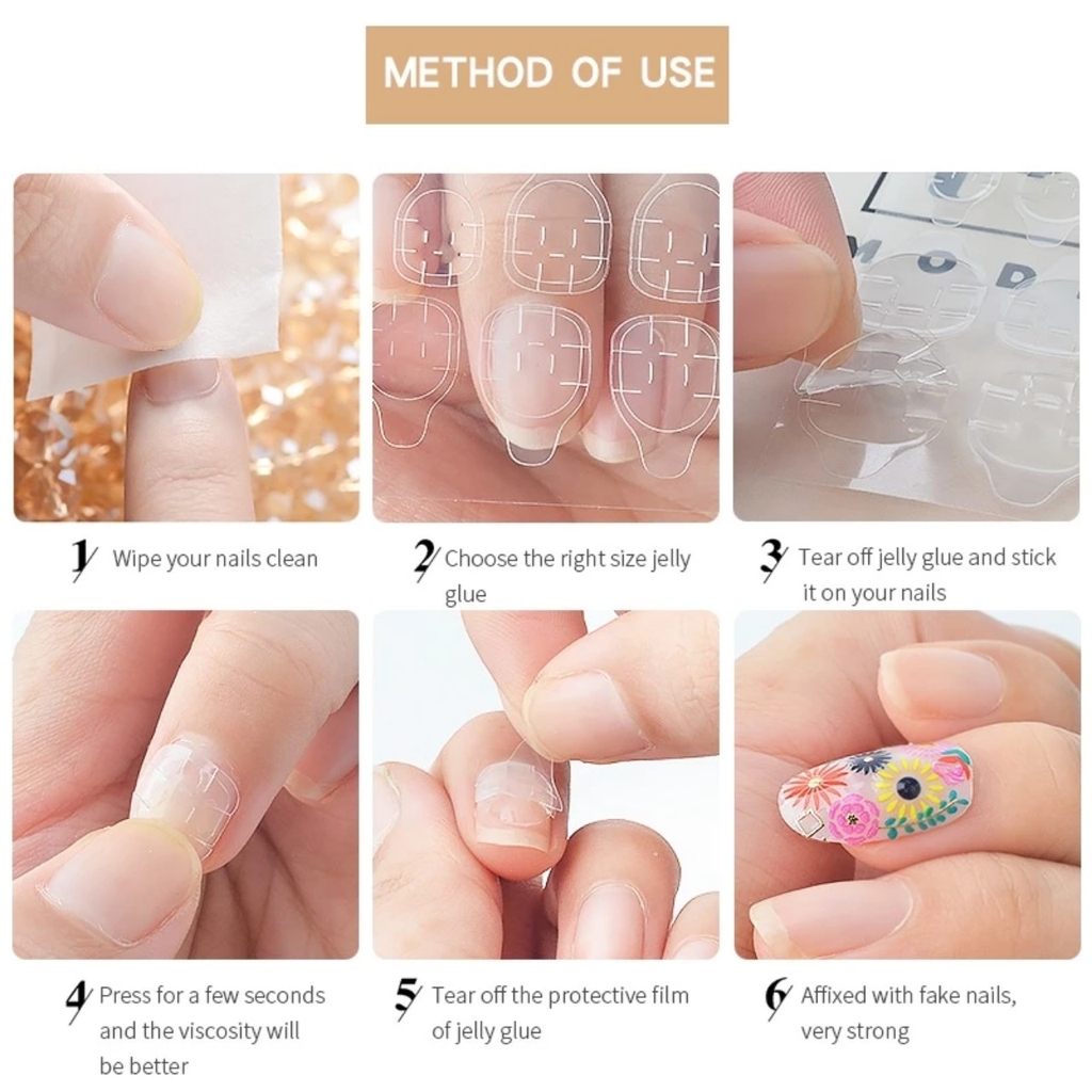 Miếng keo dán móng tay giả  2 mặt cao cấp (24 móng)