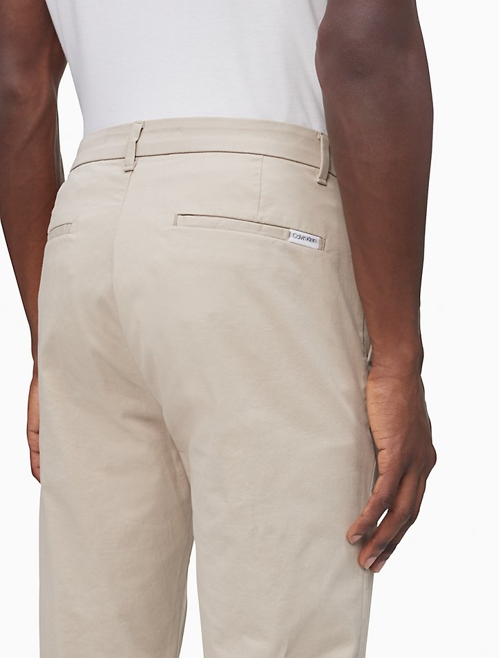 Khaki Calvin Klein Infinite Flex Slim Fit Chino Pants