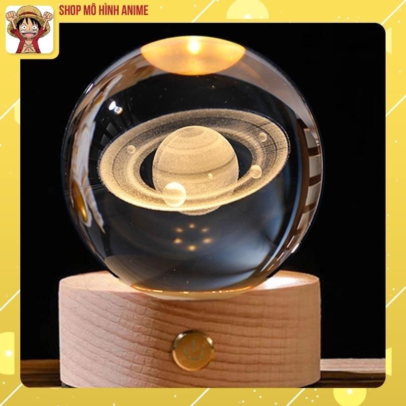 Quả Cầu Pha Lê 3D Phát Sáng Ban Đêm, Đế Gỗ Đèn Tích Điện Có Thể Sạc Lại, Quà Tặng Sinh Nhật, Quà Lưu Niệm
